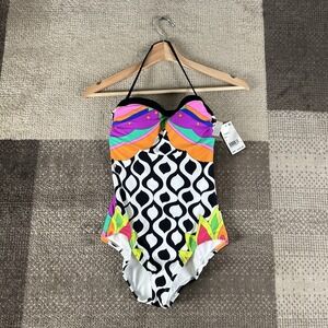 NWT‎ TRINA TURK Size 4 Balboa bateau Removable Strap One piece swimsuit Resort